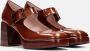 Hispanitas Bruin leren Mary Jane pumps Brown Dames - Thumbnail 3