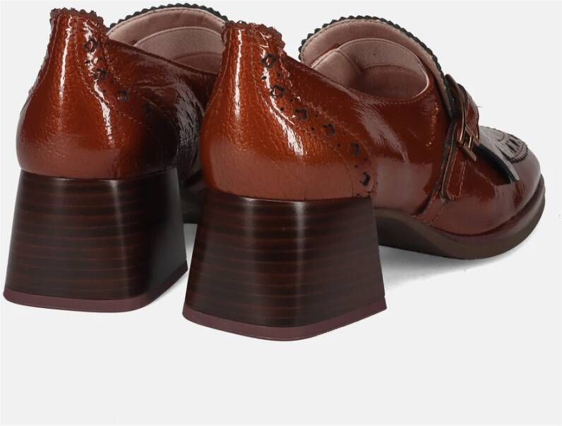 Hispanitas Bruin leren mocassin met franjedetail Brown Dames