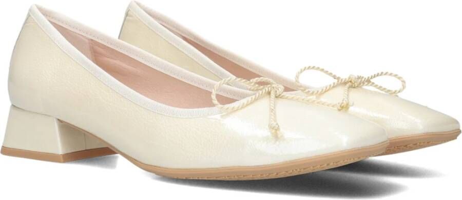 Hispanitas Ecru Leren Ballerina's Beige Dames