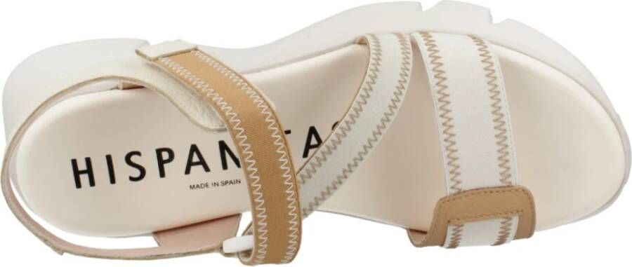 Hispanitas Stijlvolle Platte Sandalen voor de Zomer Beige Dames