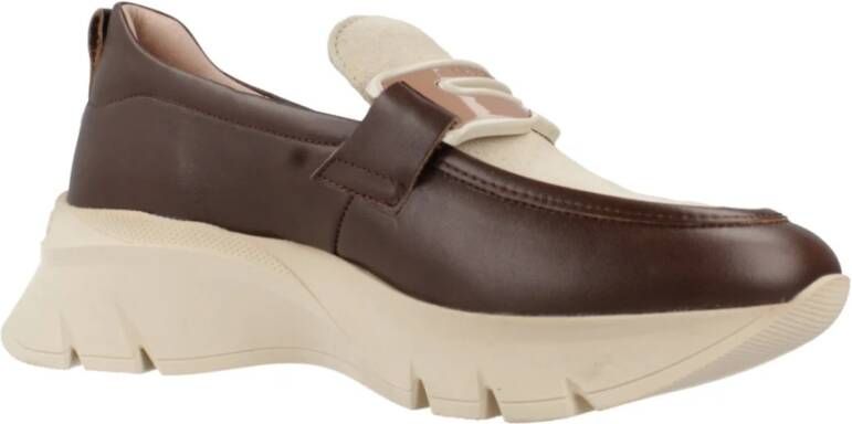 Hispanitas Klassieke Moccasin Loafers Brown Dames