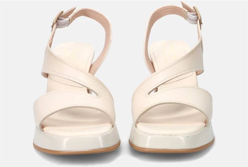 Hispanitas Leren hoge hak sandalen met platform Beige Dames