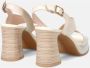 Hispanitas Leren hoge hak sandalen met platform Beige Dames - Thumbnail 5