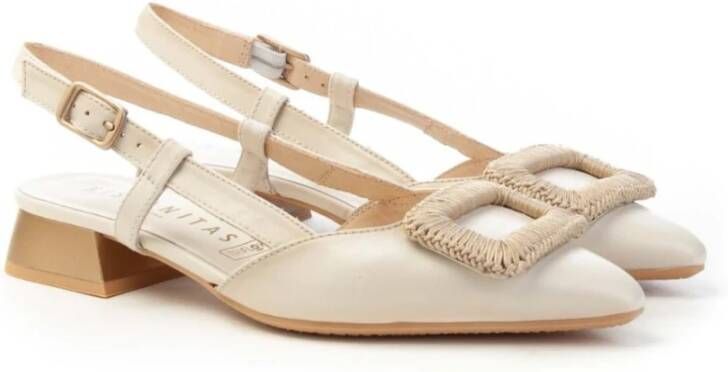 Hispanitas Leren Slingback Soho Schoen Beige Dames