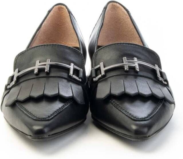 Hispanitas Loafer met Franje en Dubbele Gesp Black Dames