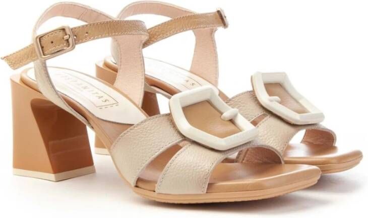 Hispanitas Mallorca Sandaal 70mm Hak Leer Beige Dames