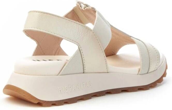 Hispanitas Maui Sandaal Leer Rubber Sleehak White Dames