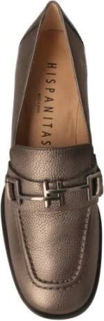 Hispanitas Metallic grijze Milan mocassin schoen Gray Dames