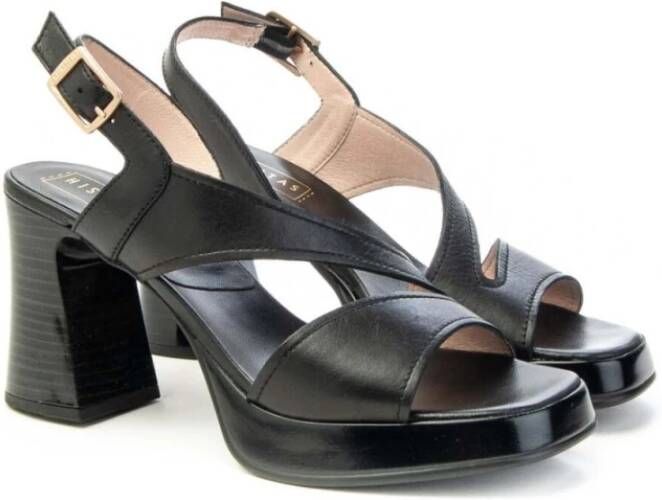 Hispanitas Plateau Sandaal Tahiti 80mm Hak Black Dames