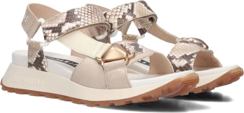 Hispanitas Platte Sandalen Beige Leer Beige Dames