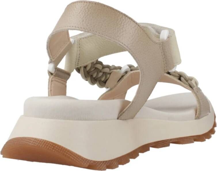 Hispanitas Platte Sandalen met Versiering Beige Dames