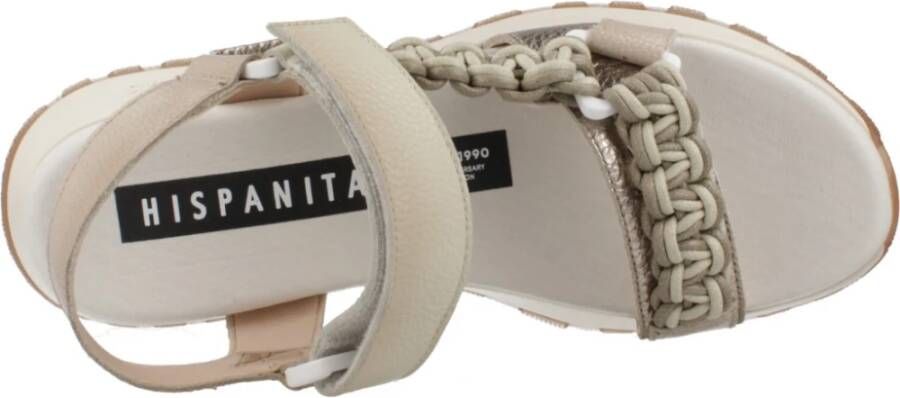 Hispanitas Platte Sandalen met Versiering Beige Dames