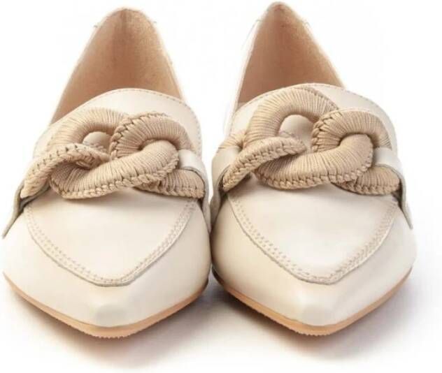 Hispanitas Soho Mocassin met Stoffen Accessoire Beige Dames