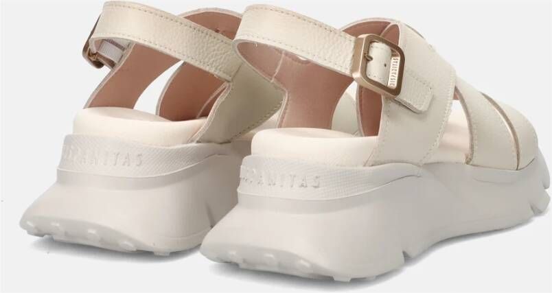 Hispanitas Sportieve Leren Sandalen met Triflow Technologie Beige Dames