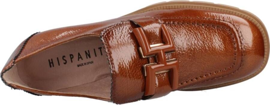 Hispanitas Stijlvolle Loafers met Tacon Hak Brown Dames