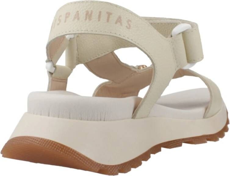 Hispanitas Stijlvolle platte sandalen met versieringen Beige Dames