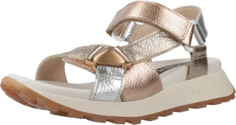 Hispanitas Stijlvolle platte sandalen met versieringen Multicolor Dames