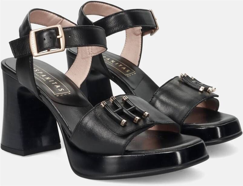 Hispanitas Zwarte hoge hak platform sandalen Black Dames