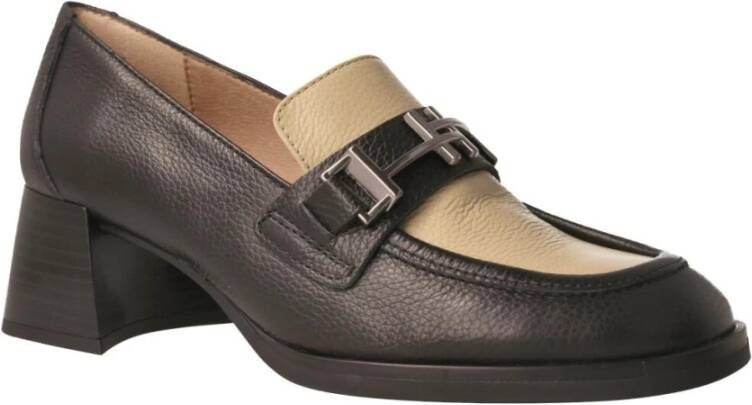 Hispanitas Zwarte Milan Dames Loafers Kettingdetail Black Dames