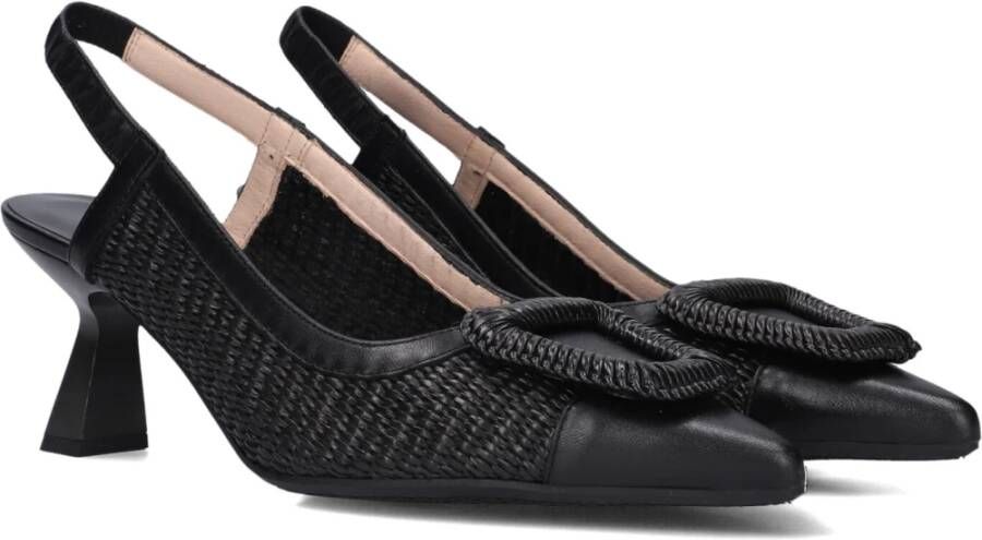 Hispanitas Zwarte textielen slingbacks voor dames Black Dames