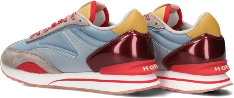 Hoff Blauwe Nylon Sneakers met Suède Details Multicolor Dames