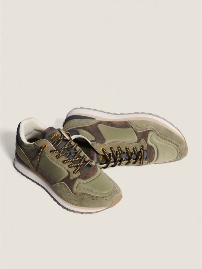 Hoff Leren Sneakers Memory-Foam Voering Green Heren