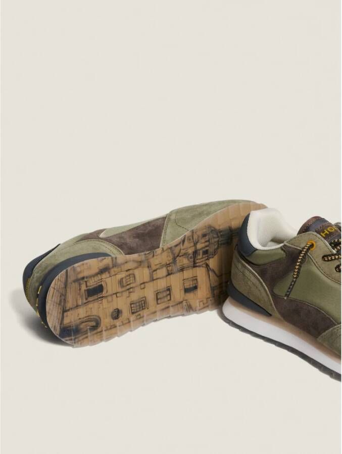 Hoff Leren Sneakers Memory-Foam Voering Green Heren