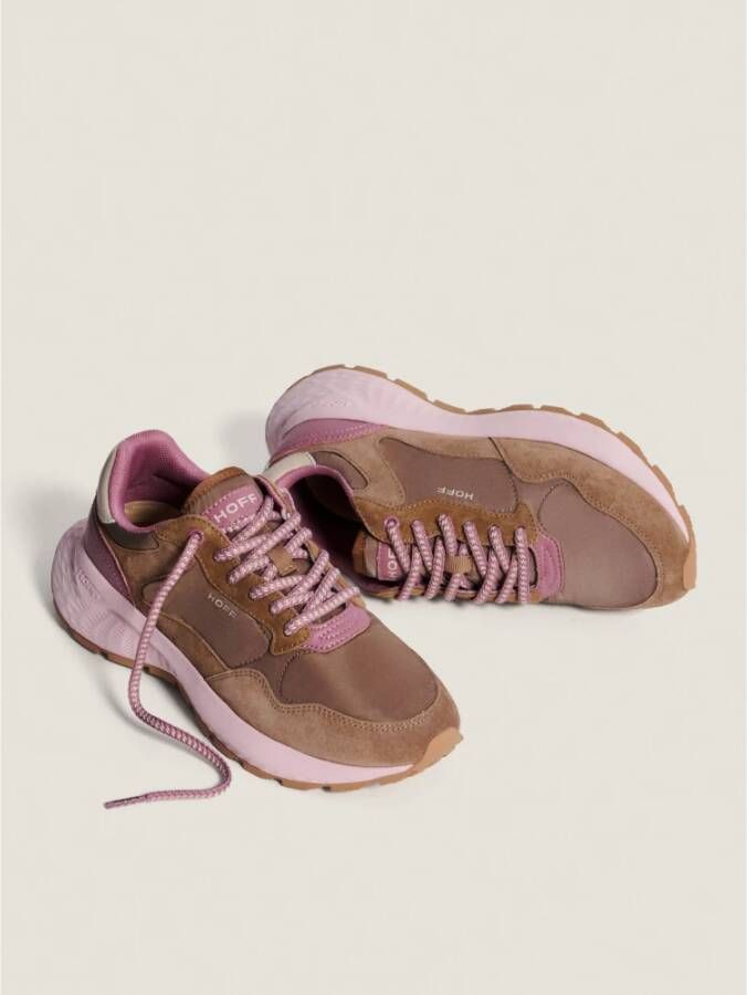 Hoff Leren Sneakers met Memory-Foam Voering Brown Dames