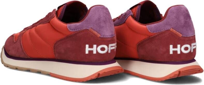 Hoff Rode Suède Lage Sneakers Naxos Red Dames