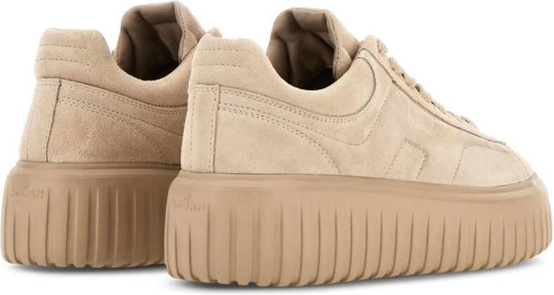 Hogan Beige Suède Leren Sneakers voor Vrouw Beige Dames