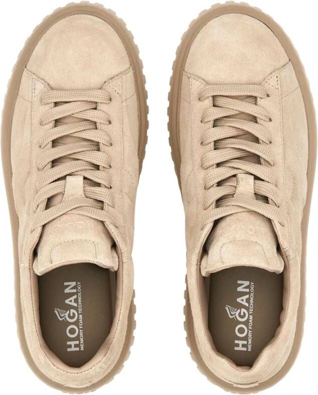 Hogan Beige Suède Leren Sneakers voor Vrouw Beige Dames