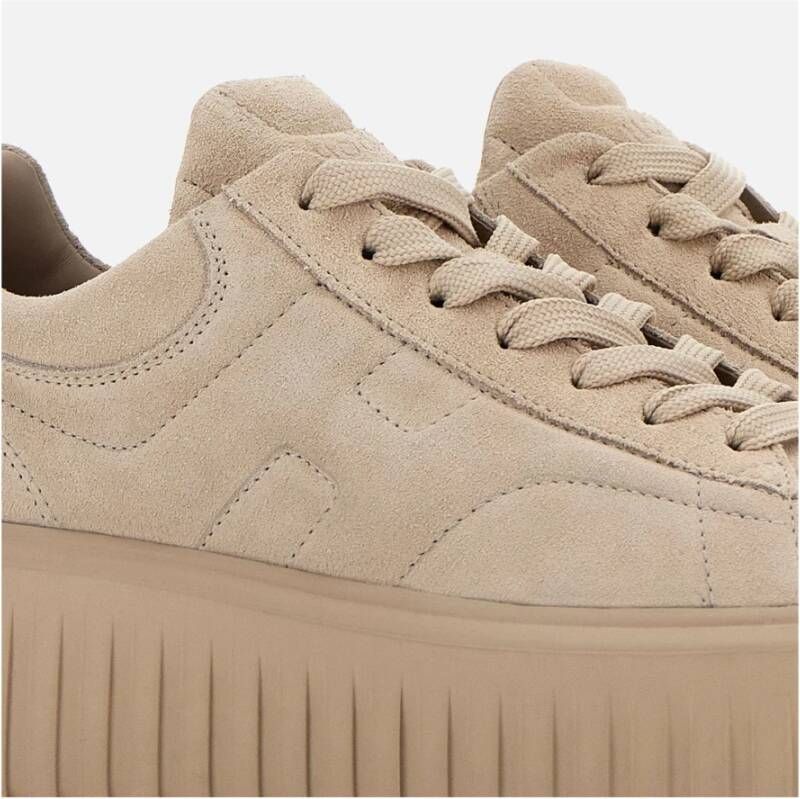 Hogan Beige Suède Leren Sneakers voor Vrouw Beige Dames