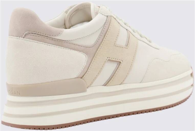 Hogan Beige Leren Midi Platform Sneakers Beige Dames