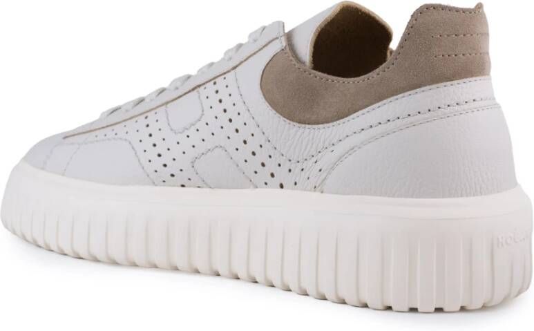 Hogan Beige Leren Sneakers met Geperforeerde Details Beige Heren