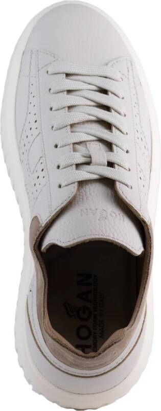 Hogan Beige Leren Sneakers met Geperforeerde Details Beige Heren