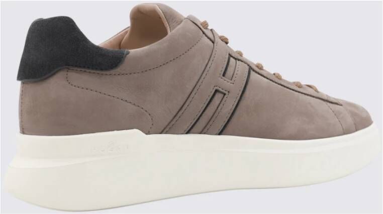 Hogan Beige Leren Sneakers met Logo Detail Beige Heren