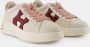 Hogan Beige Leren Sneakers Ronde Neus Beige Dames - Thumbnail 3