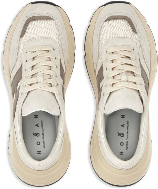 Hogan Beige Leren Sneakers Stijlvol Beige Dames