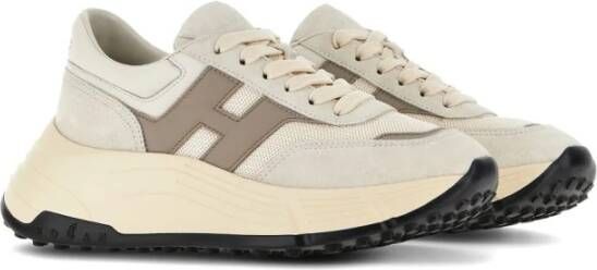 Hogan Beige Leren Sneakers Stijlvol Beige Dames