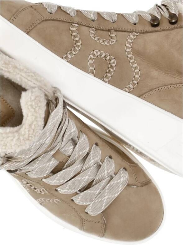 Hogan Beige Leren Sneakers voor Vrouwen Beige Dames