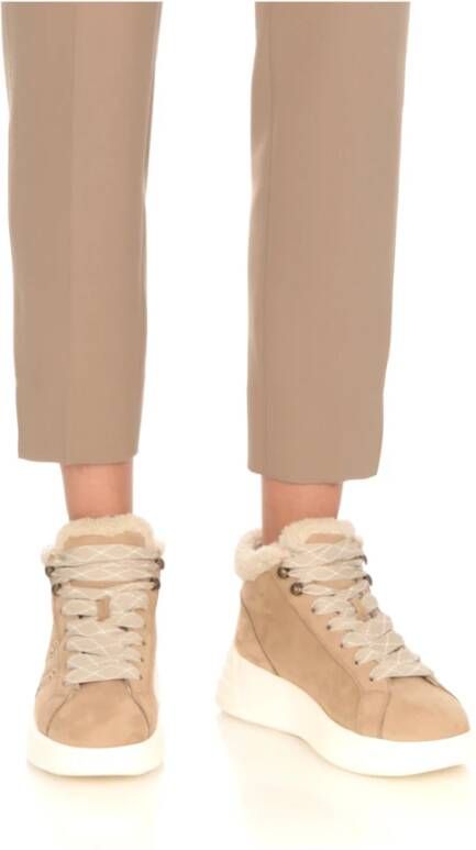 Hogan Beige Leren Sneakers voor Vrouwen Beige Dames