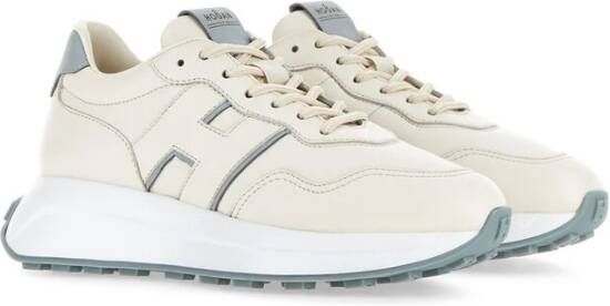 Hogan Beige Leren Veterschoenen Beige Dames