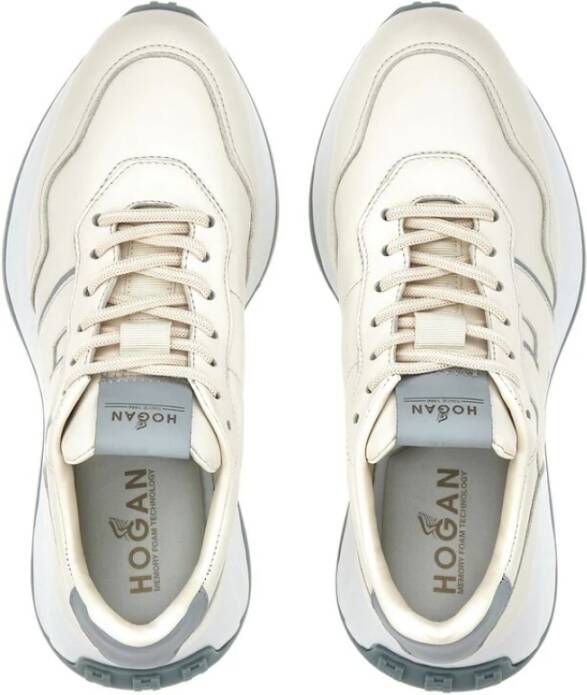 Hogan Beige Leren Veterschoenen Beige Dames