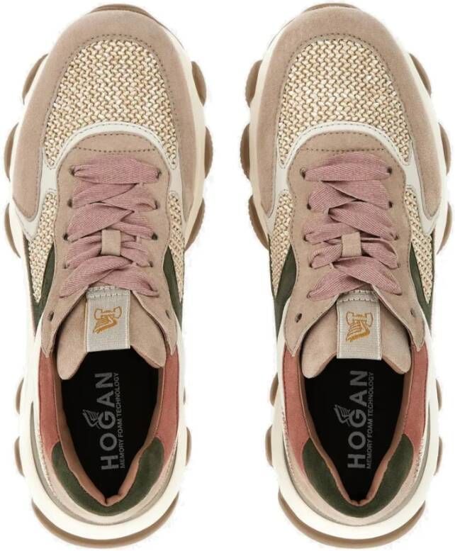 Hogan Beige Multicolor Lage Sneakers Beige Dames