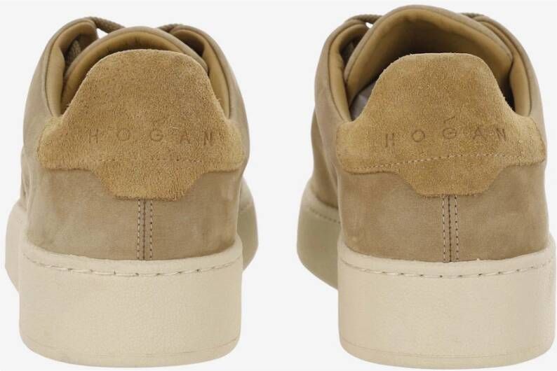 Hogan Beige Nubuk Sneakers met geperforeerde zijkant Beige Dames