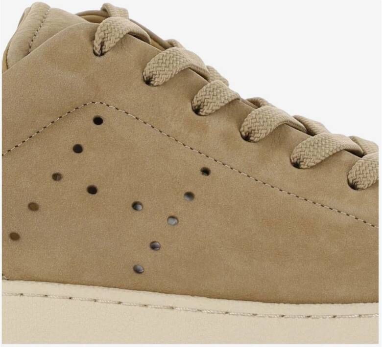 Hogan Beige Nubuk Sneakers met geperforeerde zijkant Beige Dames