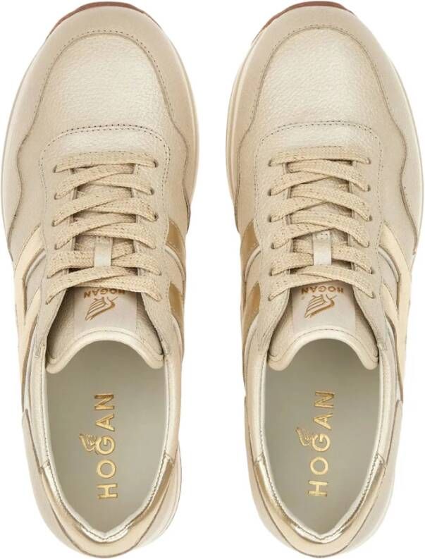 Hogan Beige Sneakers met Glitter Finish Beige Dames