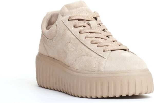 Hogan Beige Sneakers met H Strepen Beige Dames