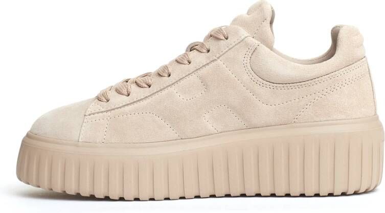 Hogan Beige Sneakers met H Strepen Beige Dames