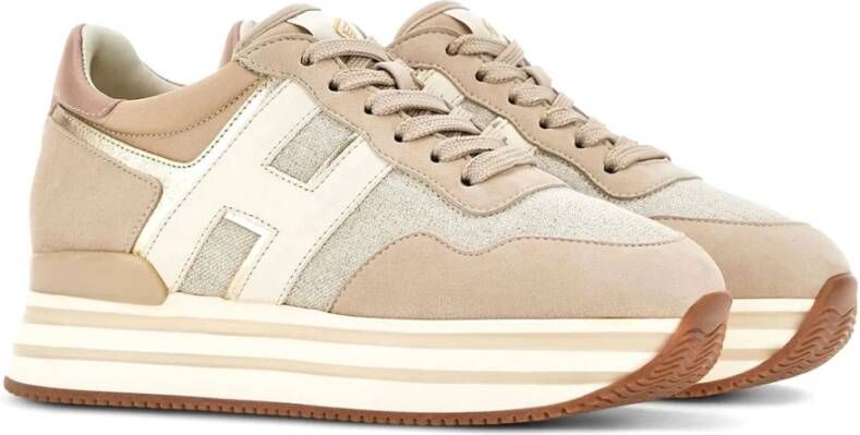 Hogan Beige Sneakers met Logo Details Beige Dames